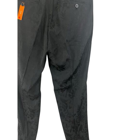 Tallia Pants Men's Black Bird Print Tonal Suit Dress SlimFit 32 NWT Quiet Luxury - Picture 8 of 12